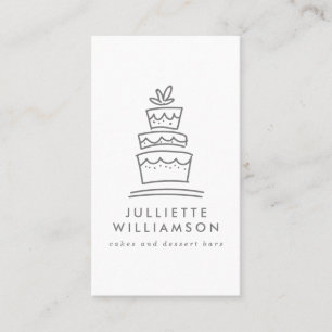 Hand plockade Bröllop Cake Watercolor Visitkort