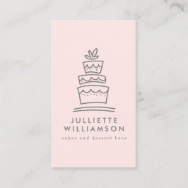 Hand plockade Bröllop Cake Watercolor Visitkort