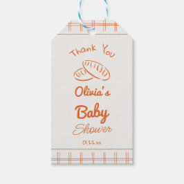 Hand plockade-bun i ugnen Neutralt-babyduschen Presentetikett