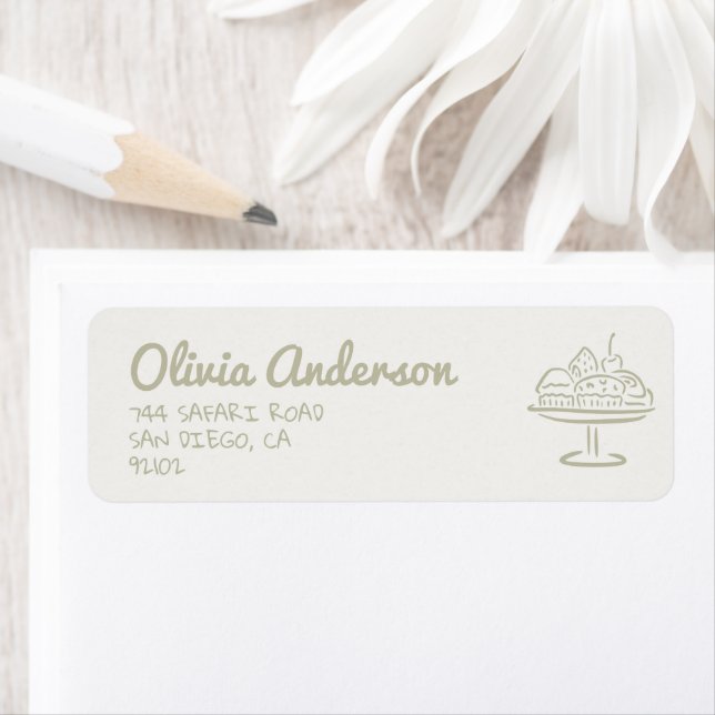 Hand plockade-bun i ugnen Neutralt-babyduschen Returadress Etikett (Insitu)