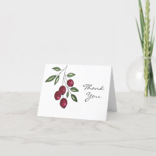 Hand plockade Burgundy Red Berries Tack Kort
