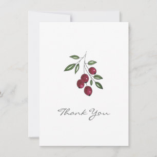 Hand plockade Burgundy Red Berries Tack Kort