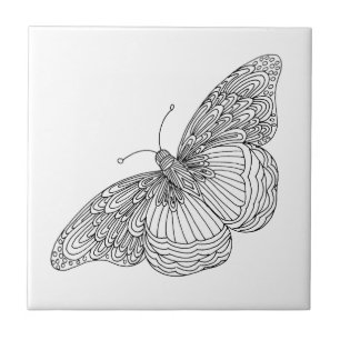 hand plockade Butterfly Kakelplatta