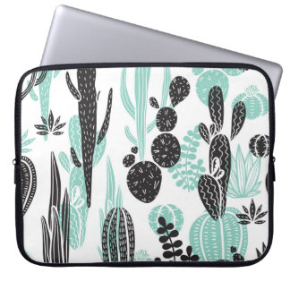 Hand plockade Cacti: Sömlös docka Laptop Fodral