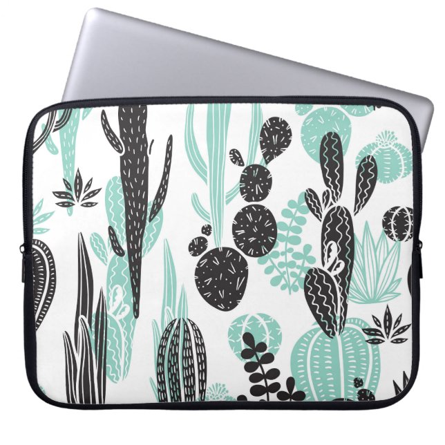 Hand plockade Cacti: Sömlös docka Laptop Fodral (Framsidan)
