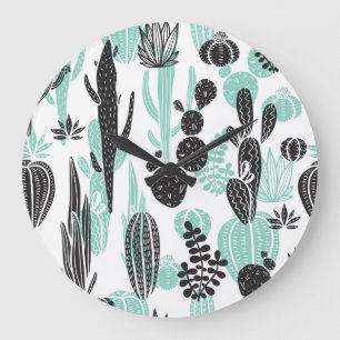 Hand plockade Cacti: Sömlös docka Stor Klocka