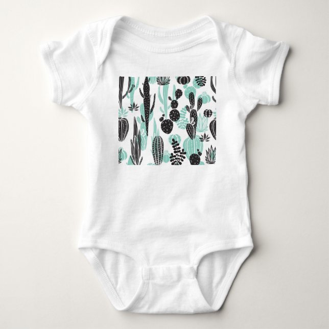 Hand plockade Cacti: Sömlös docka T Shirt (Framsida)