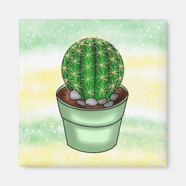 Hand plockade Cactus Succulent Magnet (Framsidan)