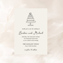 Hand plockade Cake Doodle Modern Bröllop