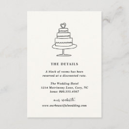 Hand plockade Cake Doodle Modern Bröllop Tilläggskort