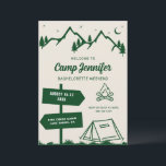 Hand plockade Camp Bachelorette Helg Inbjudningar<br><div class="desc">Det visemiska hand plockade-lägret är en inbjudan till parti med bachelorette i grönt färg. All text,  teckensnitt och färg kan redigeras.</div>