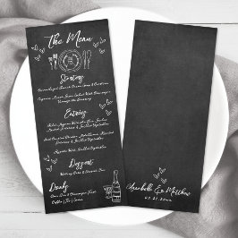 Hand plockade Chalkboard Whimsical Bröllop Meny