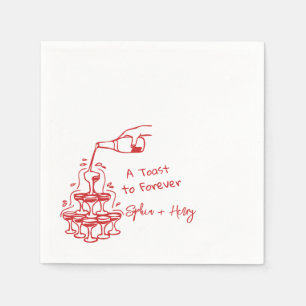 Hand plockade Champagne Glass Torn Bröllop Pappersservett