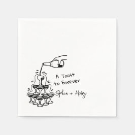 Hand plockade Champagne Glass Torn Bröllop Pappersservett