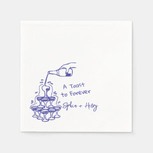 Hand plockade Champagne Glass Torn Bröllop Pappersservett