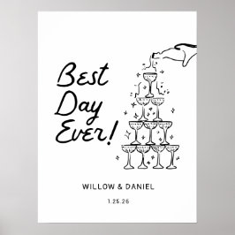 Hand plockade Champagne Torn bästa dag Poster någo