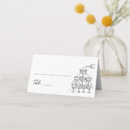 Hand plockade Champagne torn Bröllop-platskort Placeringskort