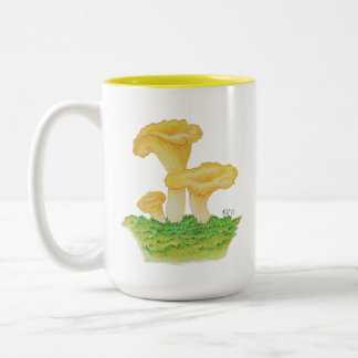 Hand plockade Chanterelle Mushroom Två-Tonad Mugg