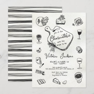 Hand plockade Charcuterie Möhippa Inbjudningar