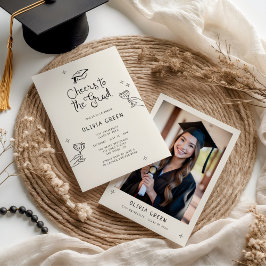 Hand plockade Cheers till Grad Studenten Inbjudningar