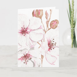 Hand plockade Cherry Blommar (tom) Kort