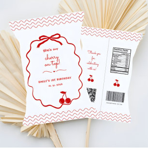 Hand plockade Cherry on Top Chip Bag Loot Bag Wrap Reklamblad