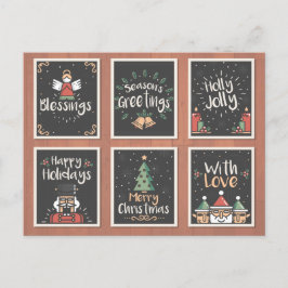 HAND PLOCKADE CHRISTMAS-KORTSUPPSÄTTNING HELG VYKORT