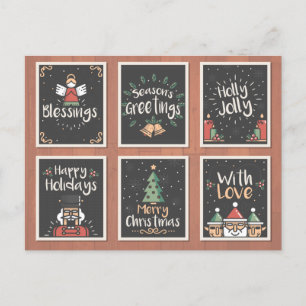 HAND PLOCKADE CHRISTMAS-KORTSUPPSÄTTNING HELG VYKORT