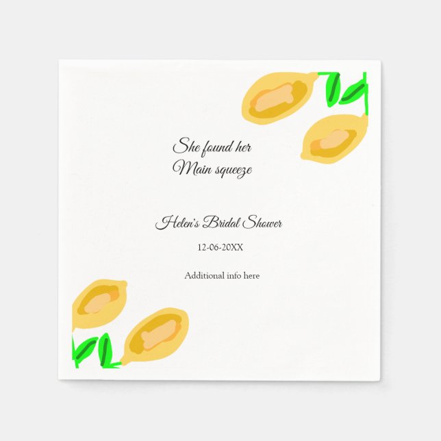 hand plockade citon löv lägger till QR-möhippa Pappersservett (Framsidan)