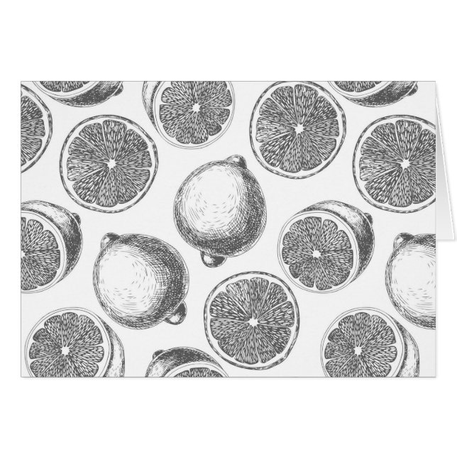 Hand plockade citon mönster hälsningskort (Framsidan Horizontal)