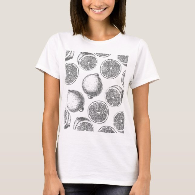 Hand plockade citon mönster tee (Framsida)