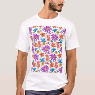 Hand plockade Colorful Exotic Blommönster-70703 T Shirt