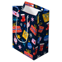 Hand plockade Colorful jul Mönster, Midnight