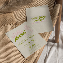 Hand plockade Colorful Retro Roligt Funky Bröllop Inbjudningar