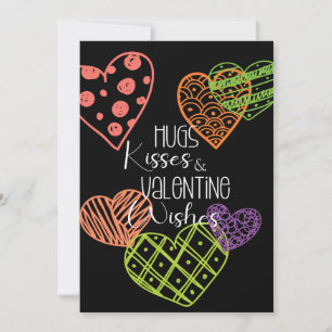 Hand plockade Colorful Roligt Hearts Valentine Häl Julkort