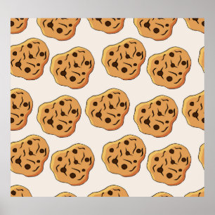 Hand plockade Cookies Tecknad Mönster Poster