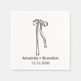 Hand plockade Coquette Bow Bröllop Pappersservett