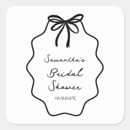 Hand plockade Coquette Bow Möhippa Fyrkantigt Klistermärke