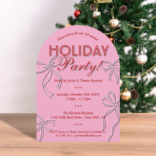 Hand plockade Coquette Bows Helgdag jul Party Inbjudningar