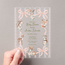 Hand plockade Coquette Ribbon Woodland Baby Shower