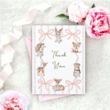 Hand plockade Coquette Ribbon Woodland Baby Shower
