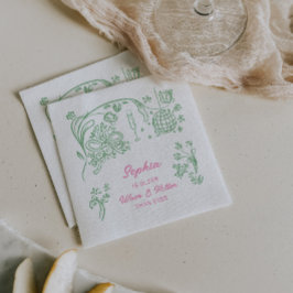 Hand plockade Coquette Wiser och Hotter Birthday Pappersservett