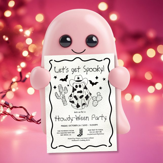 Hand plockade Cowgirl Howdy-ween Party Inbjudningar (Skapare uppladdad)