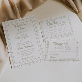 Hand plockade Cupid Angel-bun i ugnen babydusch Inbjudningar