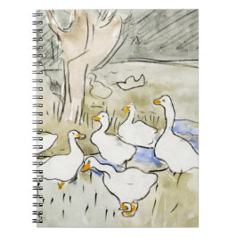 Hand plockade Cute Anka Foton White Anka Clipart F Anteckningsbok