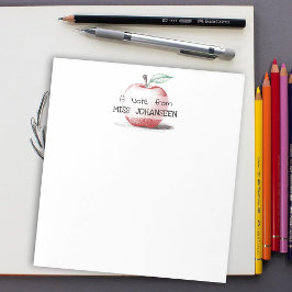 Hand plockade Cute Roligt Red Apple Teacher-uppska Anteckningsblock