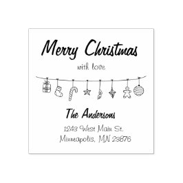 Hand plockade Dekoration-Returadressen Stämpel