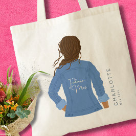Hand plockade Denim Jacka Brown Hair Future Mrs. Tygkasse