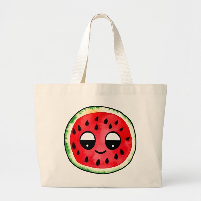 Hand plockade Design Tote-Bag: Fruit-Emoji Jumbo Tygkasse (Framsidan)