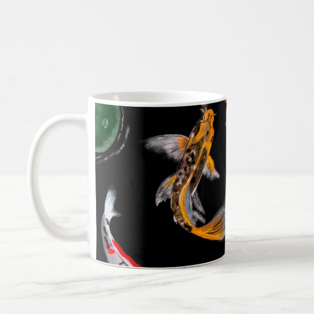 Hand plockade digitala målarpenna på målarduk söt  kaffemugg (Vänster)